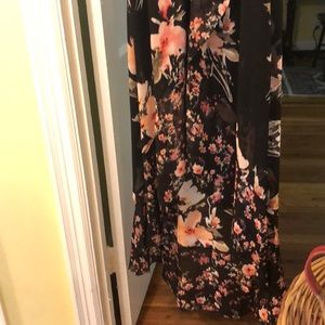 Half backless floral asymmetrical dress!